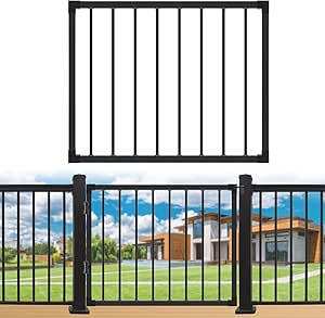 Deck Fence Gate Outoor, Black Heavy Duty Steel Anti-Rust Door With - View #4