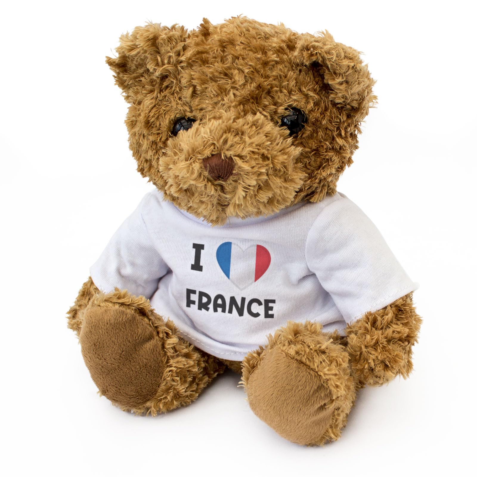 Big Red Egg I LOVE FRANCE FLAG - Teddy Bear - Cute Soft Cuddly Adorable - Gift Present, Brown, 20cm / 8 inches