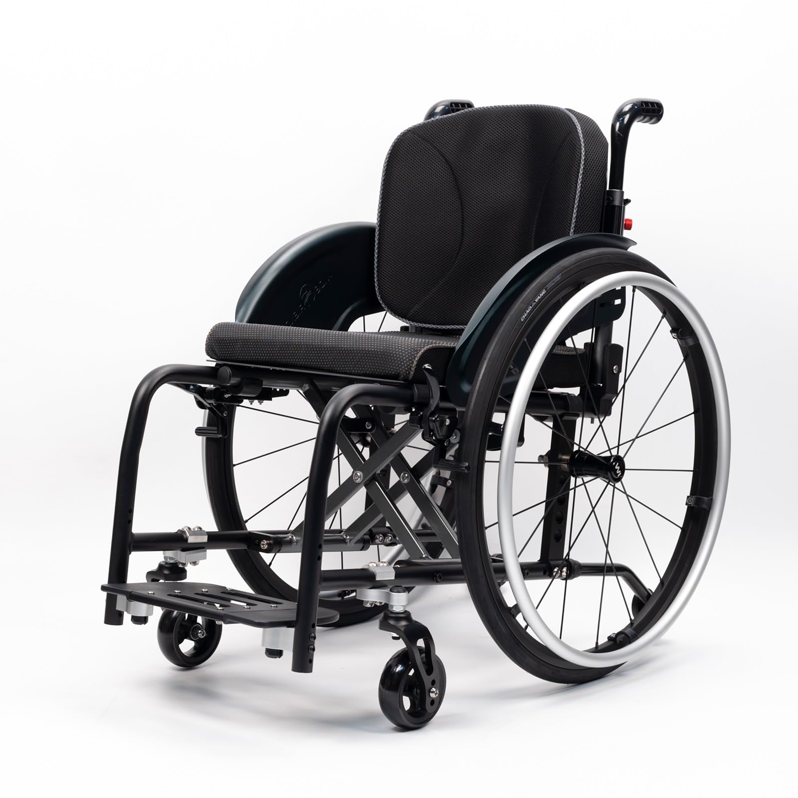 SXSLTSA All-Terrain Ultra-Light Sports Wheelchair Foldable Aluminum Chair Self-Propelled Manual Transport Indoor Outdoor Use Adults Teens Seniors(Black,Seat Width 42cm/16.5in)