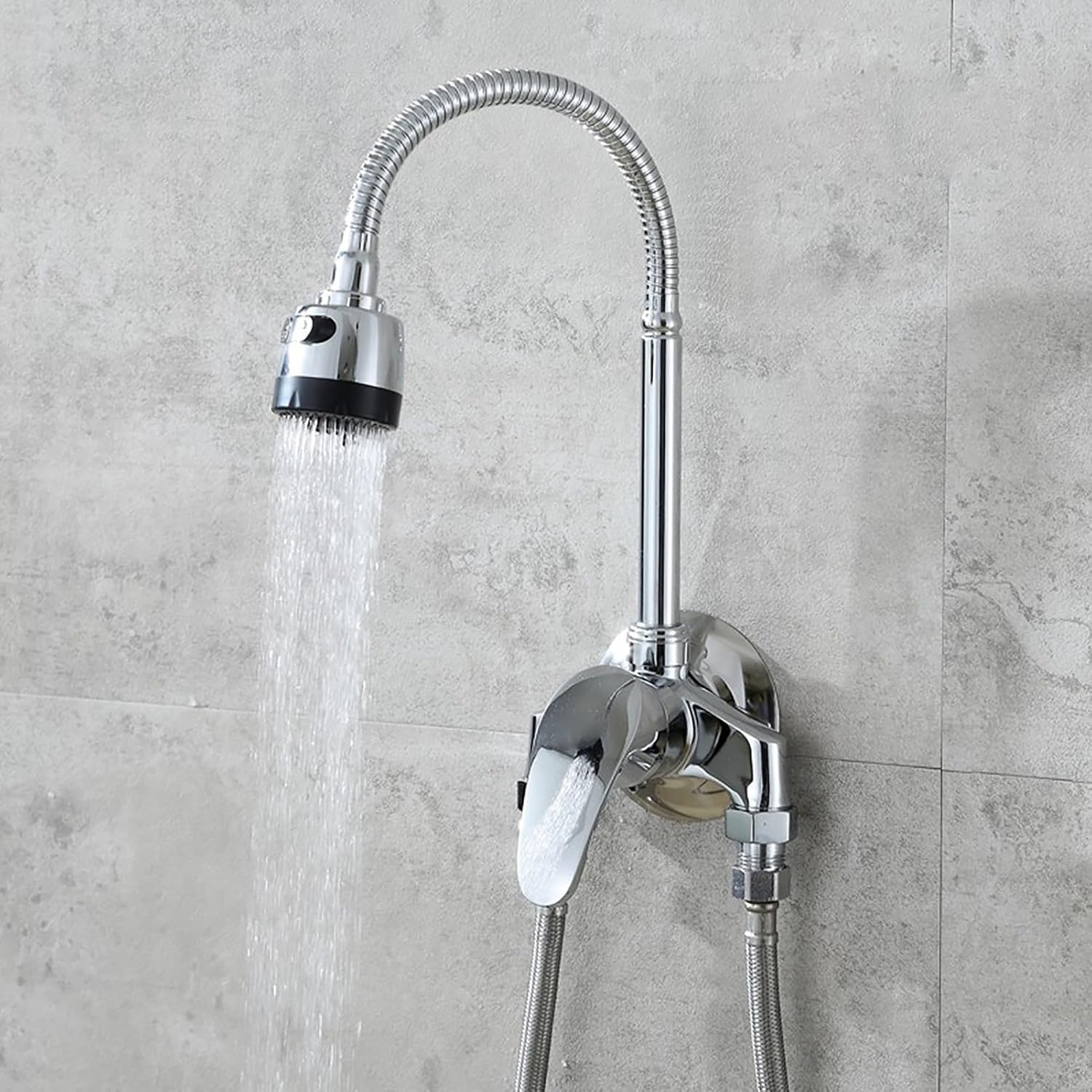 Bathroom Shower Mixing Valve, Sturdy G1/2 Thread, Ergonomic Handle, Scratch