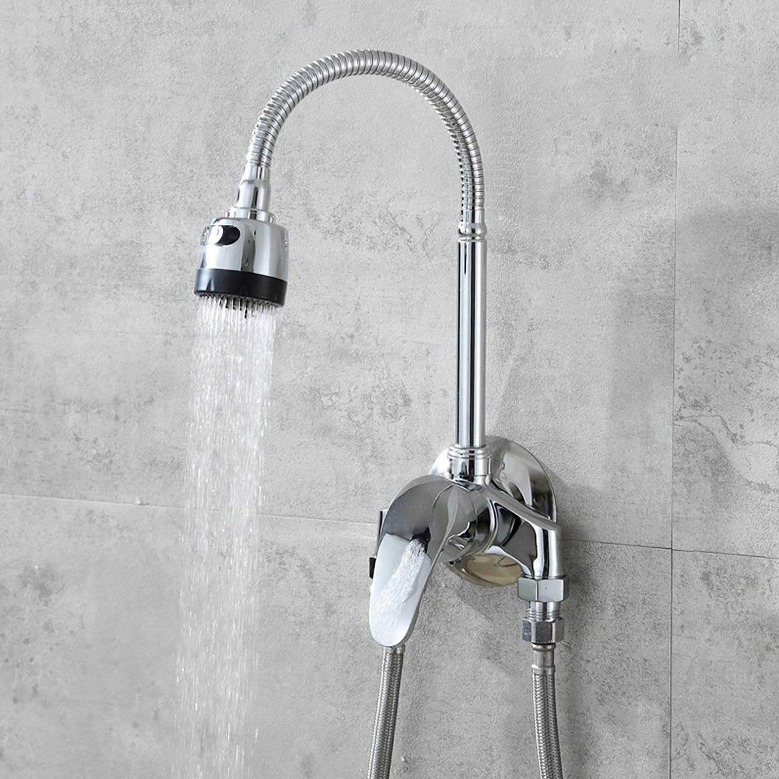 Válvula de control de mezcla de mezcla de agua fría y caliente con rosca macho G1/2, válvula de ducha de baño de plástico de cobre con superficie lisa, para uso en lavabo y ducha