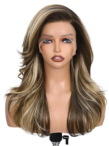 FAVE 13×6 Synthetic Lace Front Wig 18 Inch Layered Highlight