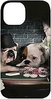 Vista 4 de Funda divertida para iPhone 12/12 Pro Dog Dogs Play Cards