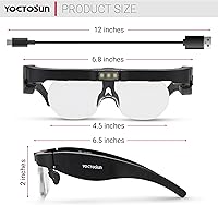 Vista 6 de YOCTOSUN Lupas con luz, lupa de cabeza recargables con 3 luces LED y lentes desmontables 1.5X, 2.5X, 3.5X, 5X, auriculares con aumento para trabajo