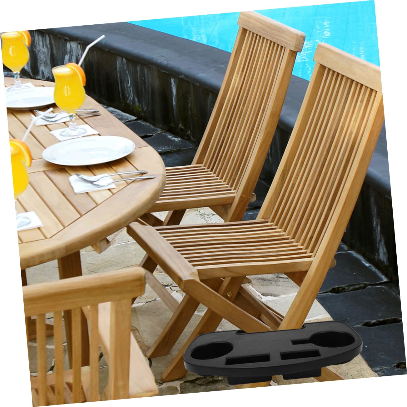 Plateau Porte-boisson Pour Chaise - Plastique Robuste, 31 X 17 Cm, Noir - Range Ton Téléphone, Verre, Livre...