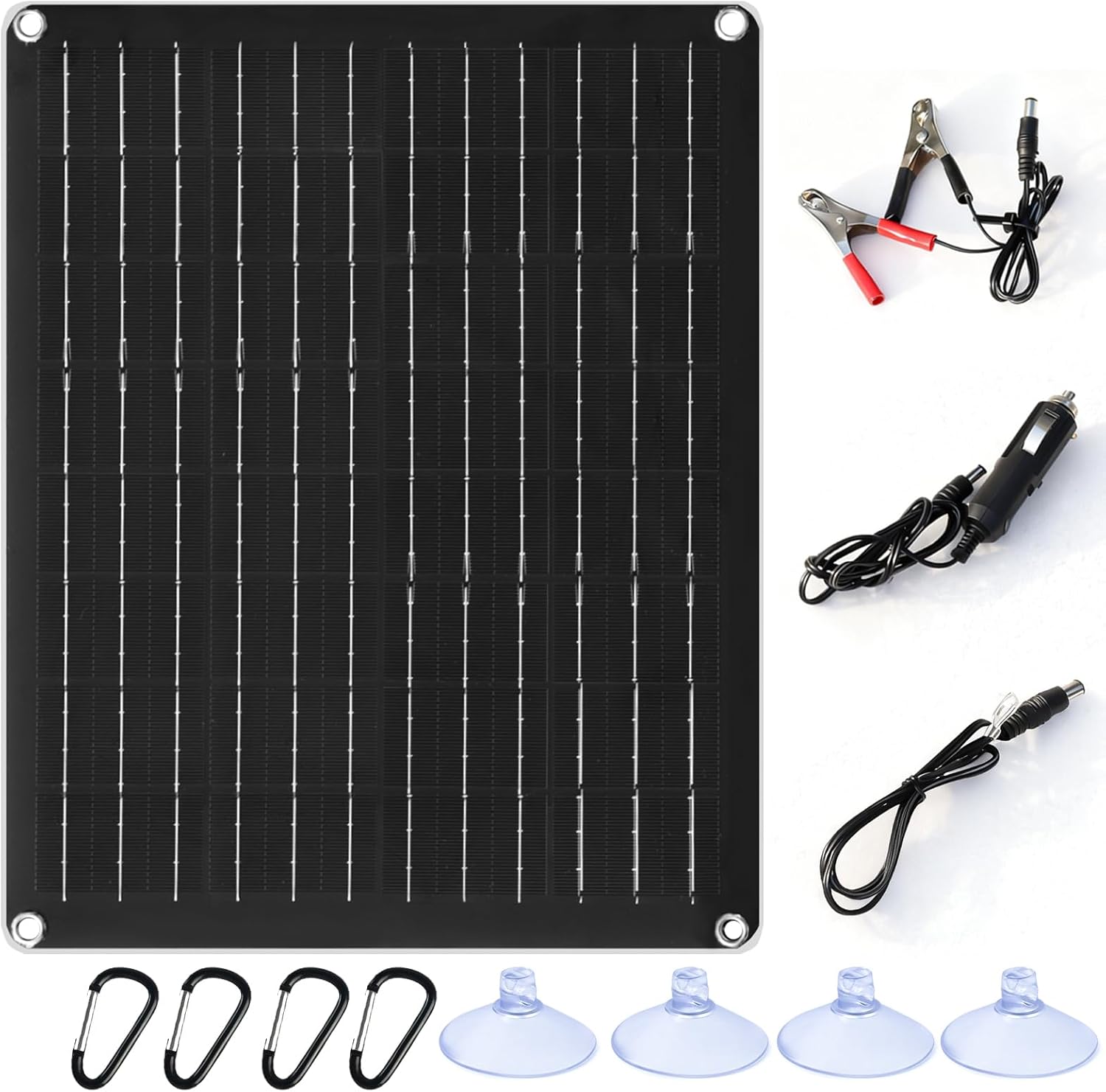 XINPUGUANG 10W 12V Solar Panel Battery Charger Maintainer Kits Trickle Charger with Charge Controller, Cigarette Lighter, Alligator Clips, for RV,Car, Truck, Boat(10W)