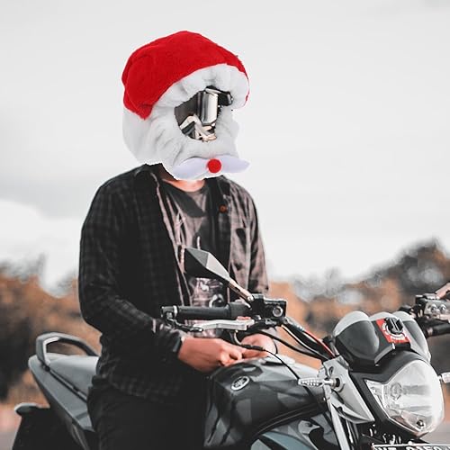 Miniatura 8 de Cabilock Funda para casco de motocicleta, protector de Papá Noel de Navidad, accesorios de decoración para hombres y mujeres, fiesta de Navidad