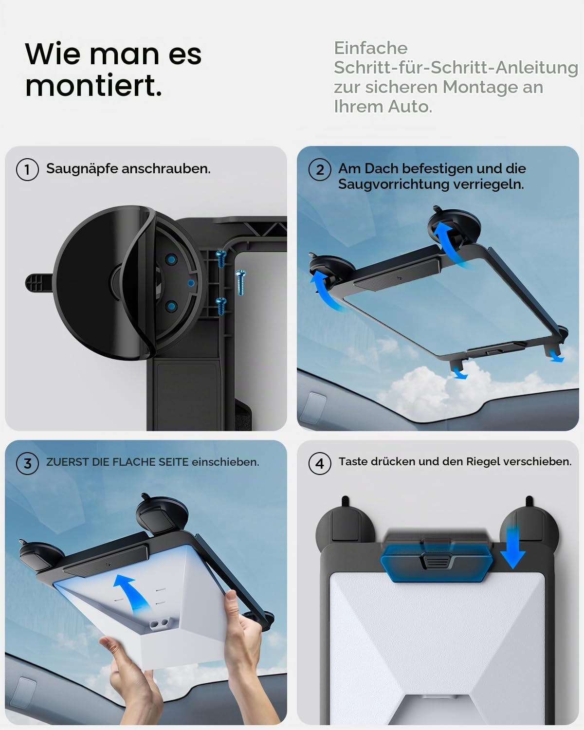 Spigen Starlink Mini Halterung [Starke Haftkraft bis 23 kg] Saugnapfhalterung mit Schnellverschluss-Design, Starlink Autohalterung für Autos, Wohnwagen, Booten, LKWs, Fenster, Glas und Schiebedach