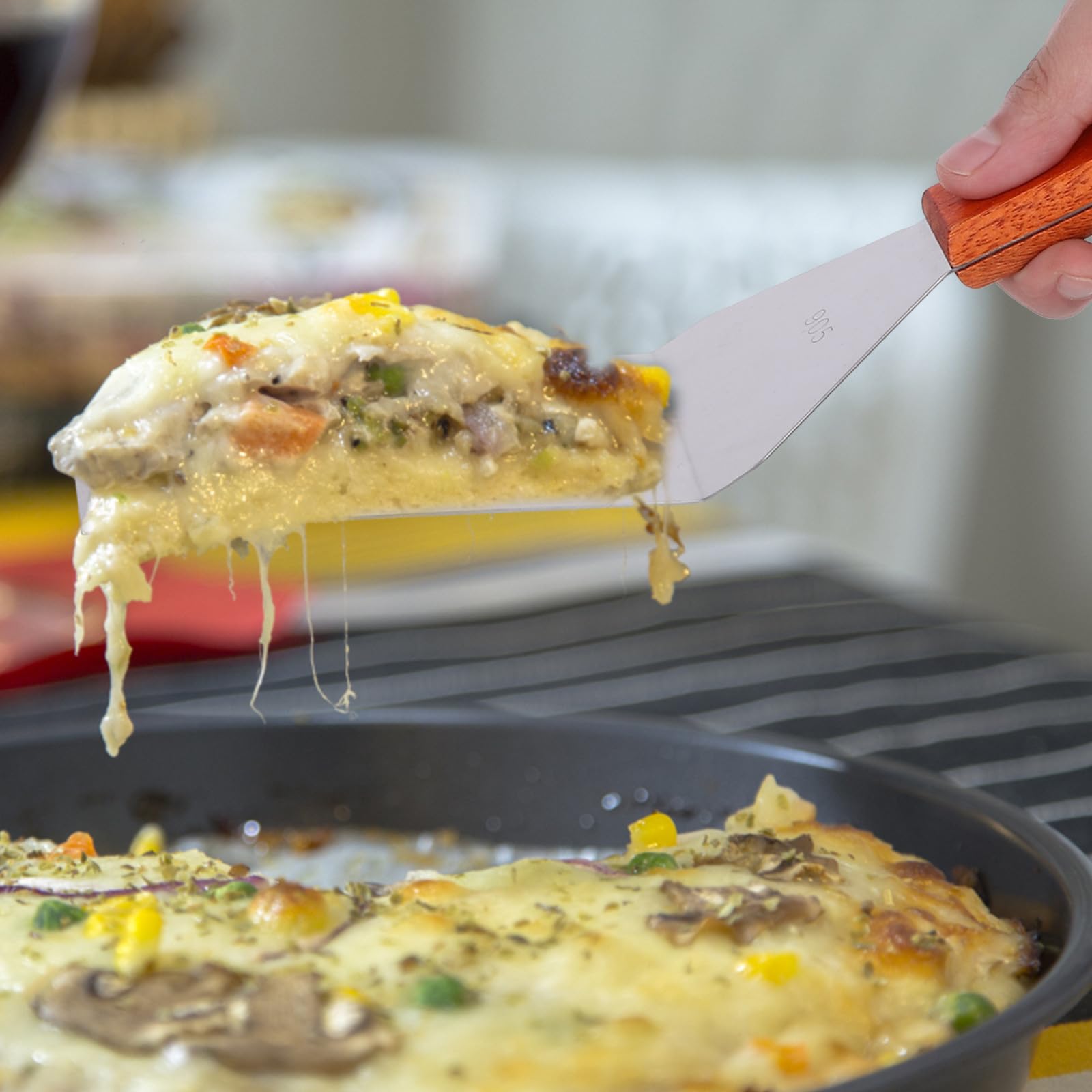 6 Stück Runde Pizzableche aus Edelstahl mit Multifunktionalem Design und Komfortablem Griff zum Servieren von Obst und Restaurants