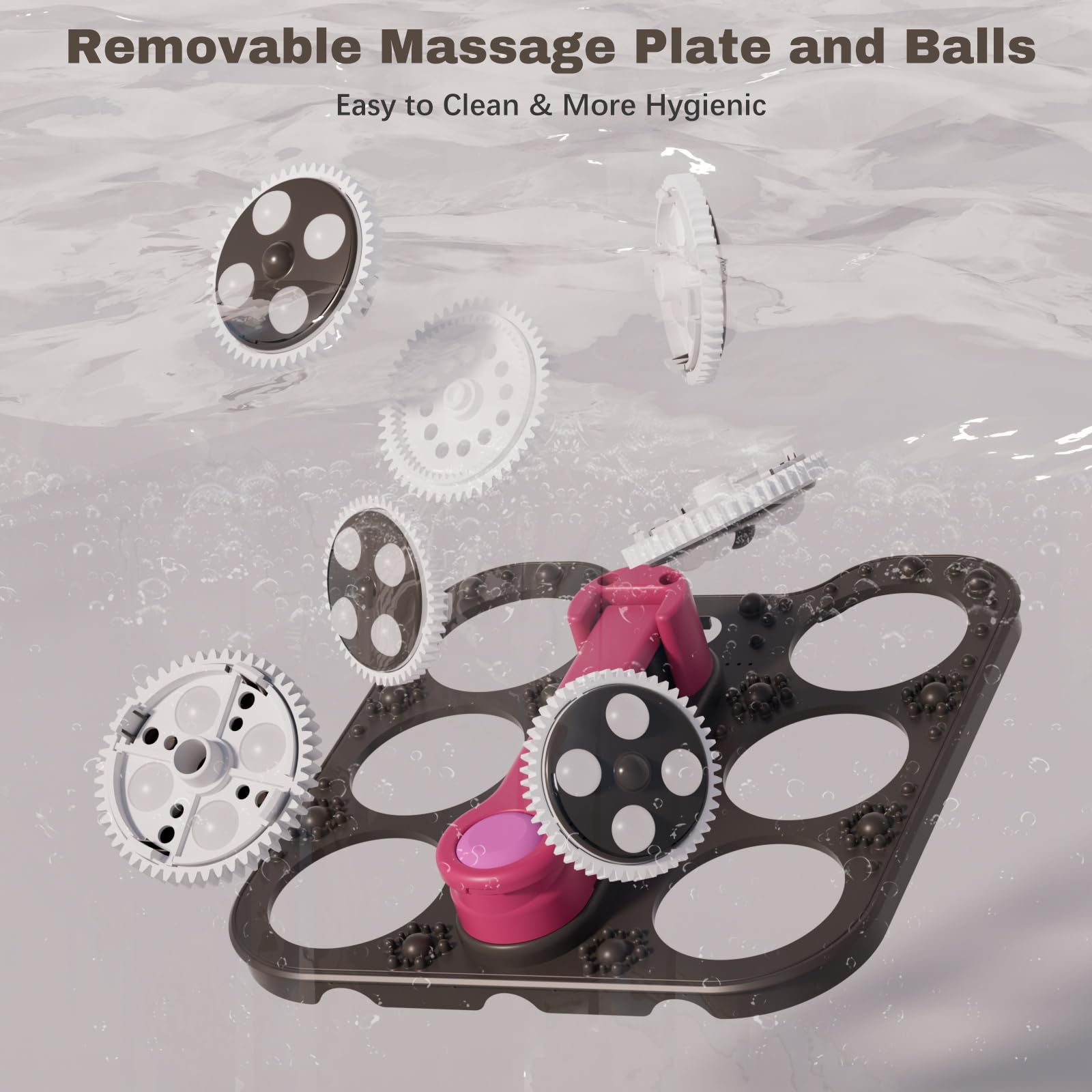 Ranjova Massage rotatif électrique pour les pieds avec chaleur, bulle, télécommande