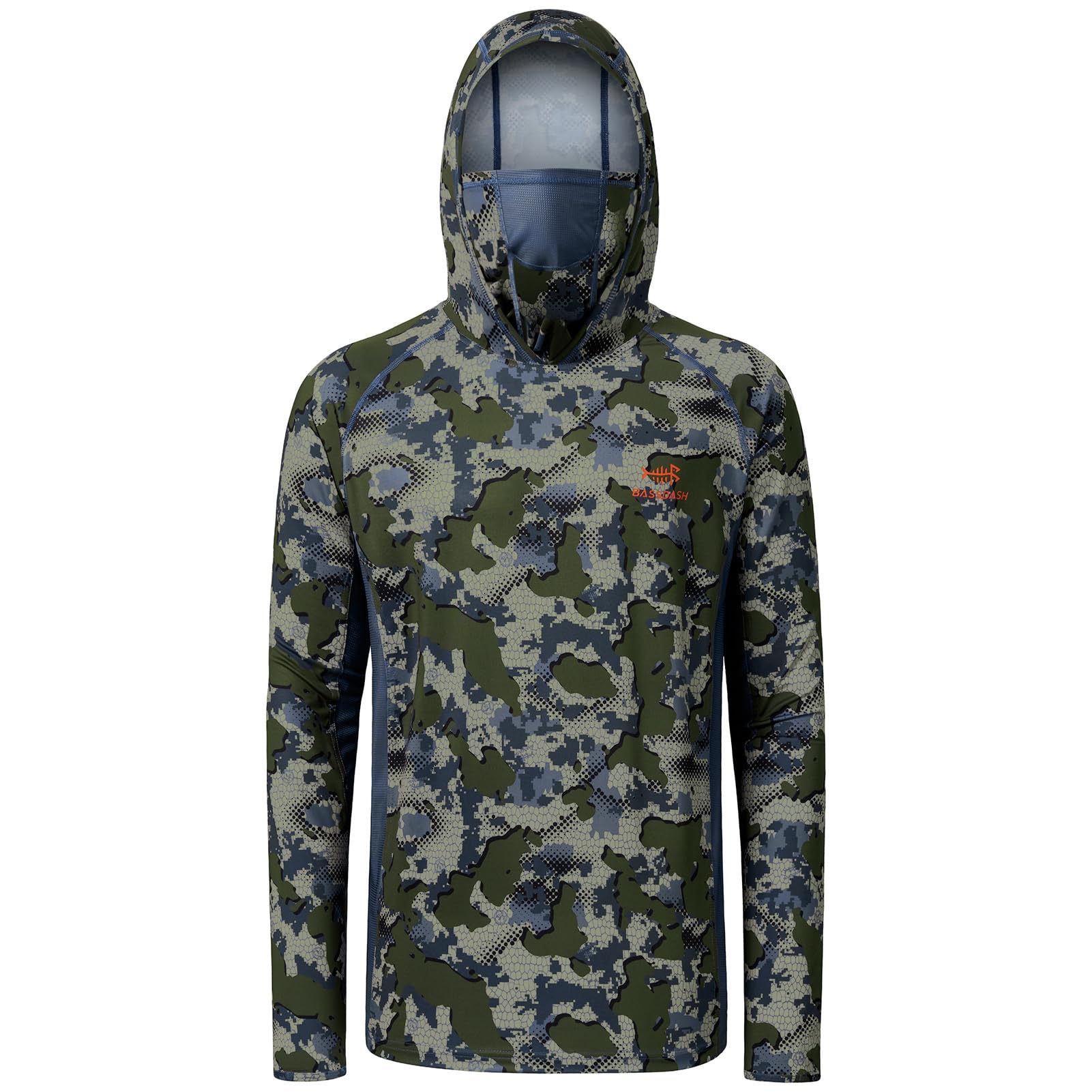 BASSDASH Camisas de caza UPF 50+ para hombre con máscara de manga larga con capucha de camuflaje