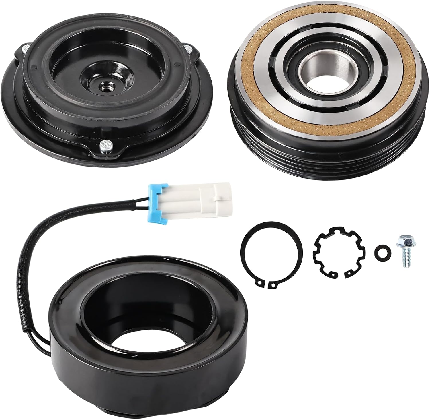 CO29002C FS784550SR AC Compressor Clutch Kit Compatible with Chevy Silverado 1500 2500 3500 Suburban Avalanche Express Tahoe GMC Sierra 1500 2500HD 3500 Savana Yukon Cadillac Escalade