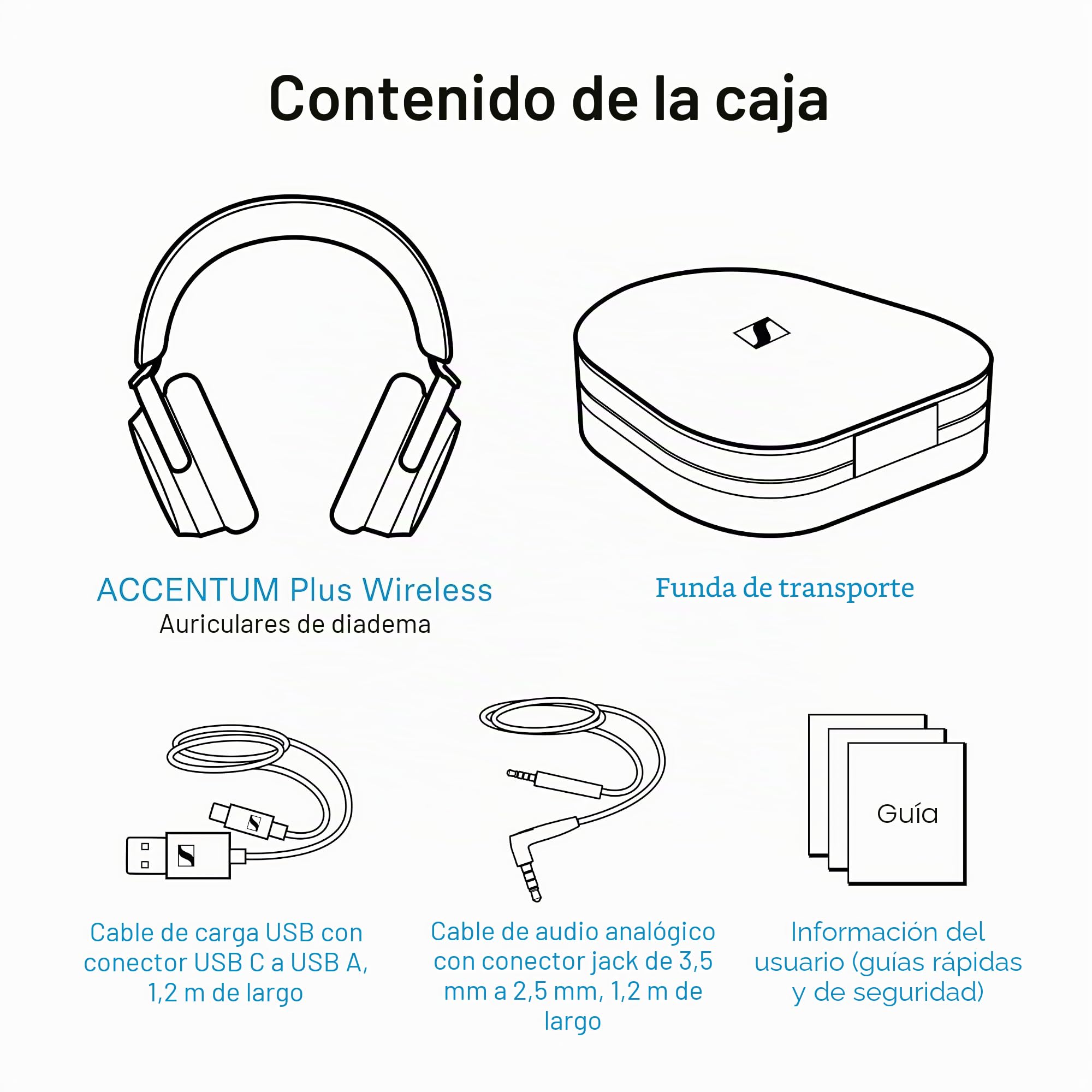Sennheiser ACCENTUM Plus - Auriculares Bluetooth inalámbricos, función de Carga rápida, batería de 50 Horas de Tiempo de reproducción, ANC híbrido Adaptable, Color Blanco