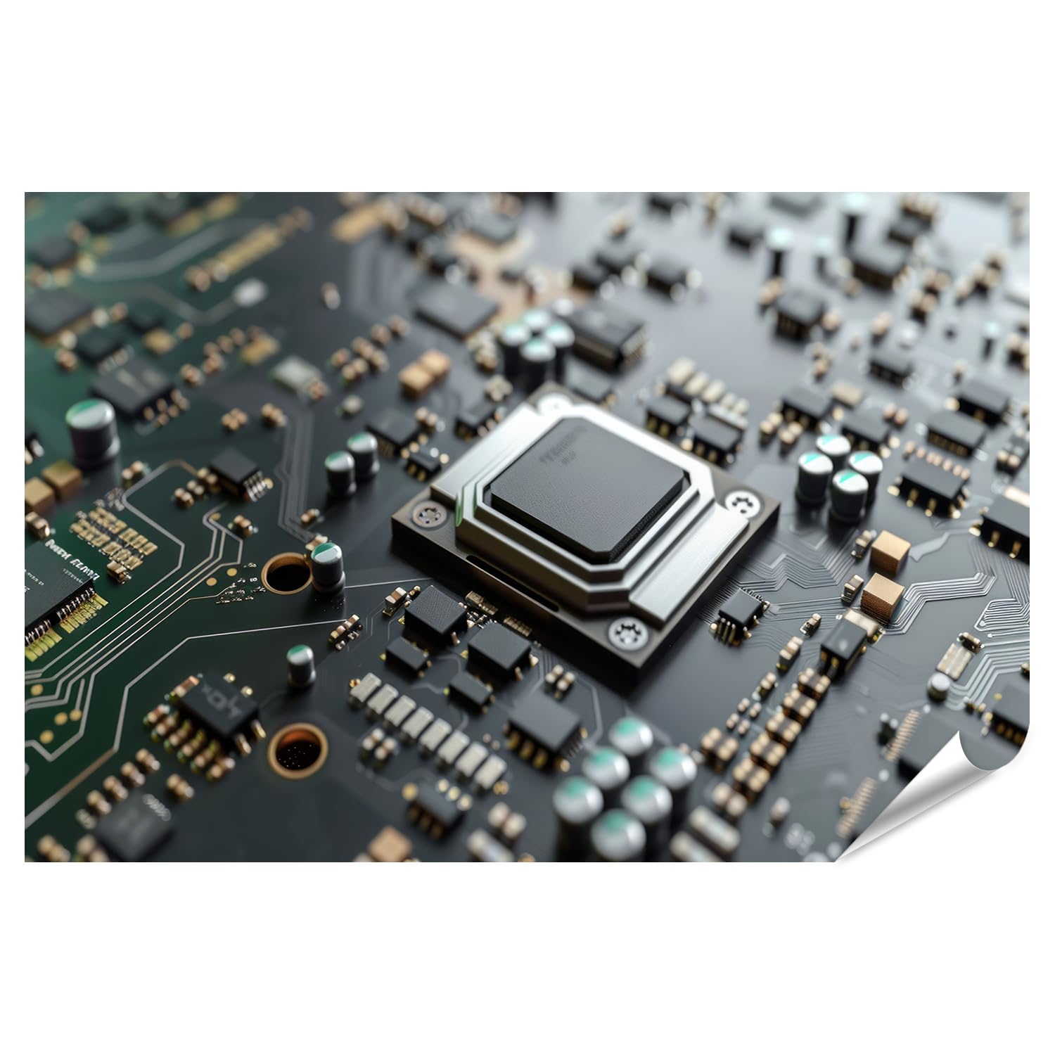 islandburner Prime XXL Poster con immagine moderna tecnologia informatica e microchip design per ufficio, aziende IT appassionate di tecnologia, immagini di alta qualità