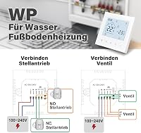 BEOK CONTROLS WiFi Okostermosztát Padlófűtéshez - Digitális Süllyesztett Fali Szabályozó, Alexa és Google Home Kompatibilis, 230V 5