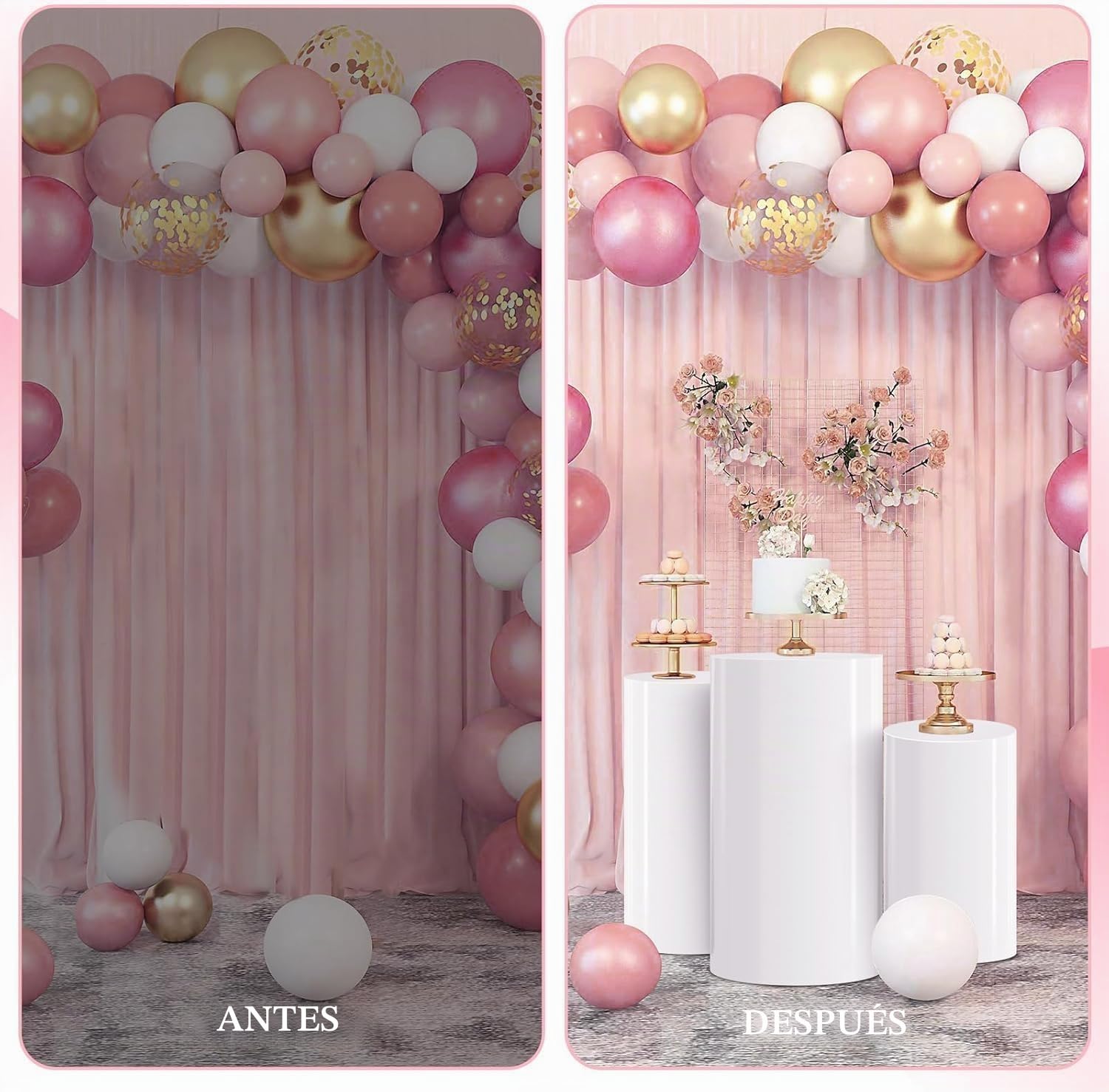 HoldOneLight Pack de 5 soportes de cilindro blanco para exhibición de tartas, flores, decoraciones de mesa para fiestas, decoración de eventos (bodas, baby shower, cumpleaños) (5 unidades)