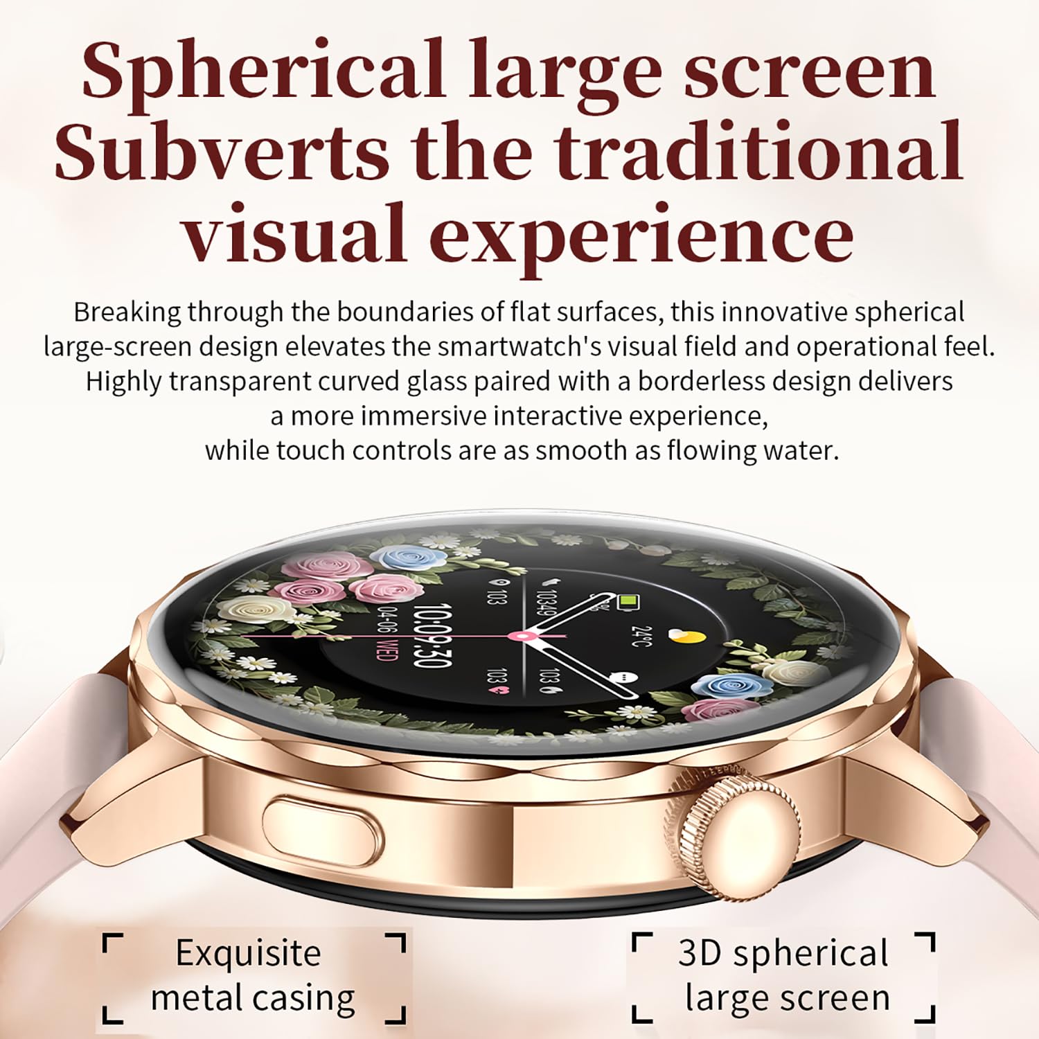 Reloj inteligente para mujer con función de teléfono, pantalla de 1.27 pulgadas, pulsera de metal y correa de silicona, frecuencia cardíaca/SpO2/presión arterial/monitor de sueño, seguimiento de ciclo