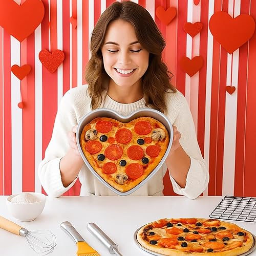 Miniatura 2 de Nuogo 3 moldes para pasteles en forma de corazón, de aluminio, de 8 pulgadas, moldes divertidos para hornear, herramienta de molde para cocina,