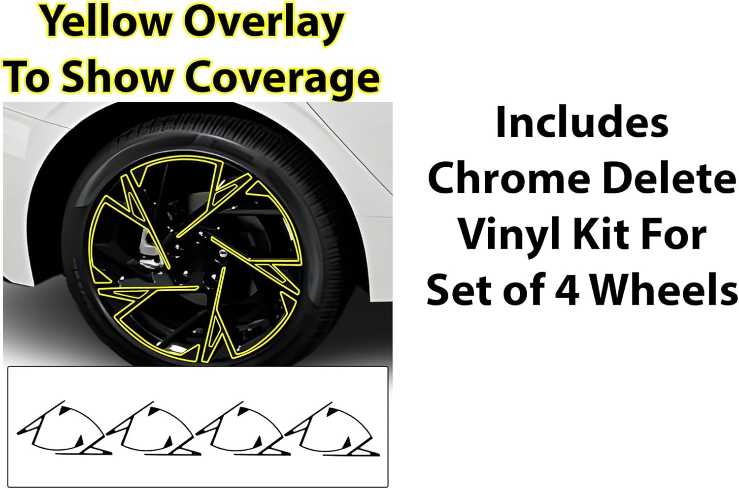 BOGAR TECH DESIGNS for KIA K5 2025-2026 Wheel Rim Chrome Delete – Precut Vinyl Trim Overlay, Gloss Black Blackout Look