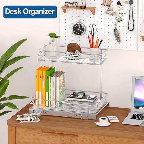 Miniatura 5 de Dobyusf Organizador de armario extraíble y almacenamiento, cajones deslizantes debajo del fregadero para cocina, hogar, baño, organizador,