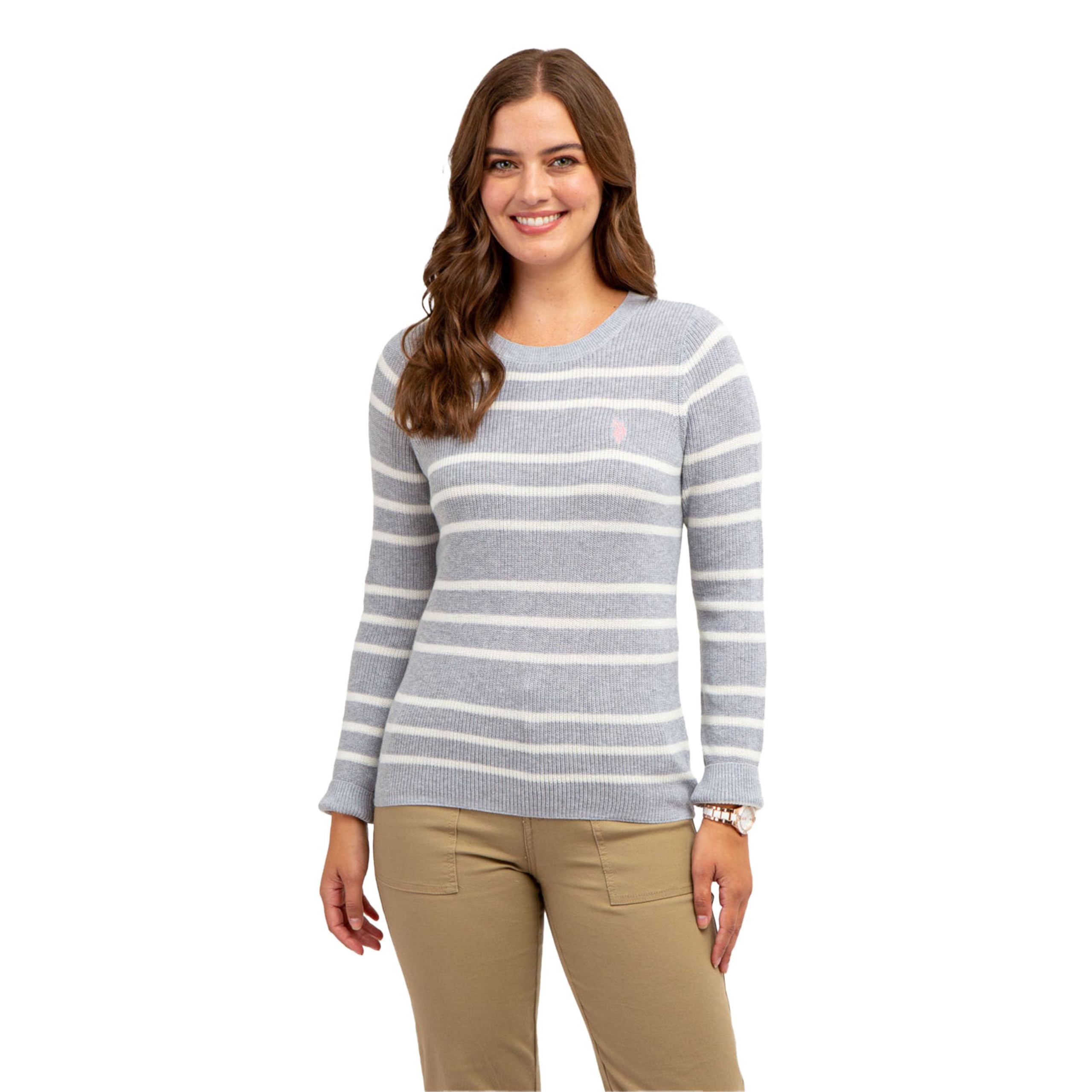 U.S. Polo Assn. Women's Crew Neck Sweaters – Raglan, Cable Knit & Striped