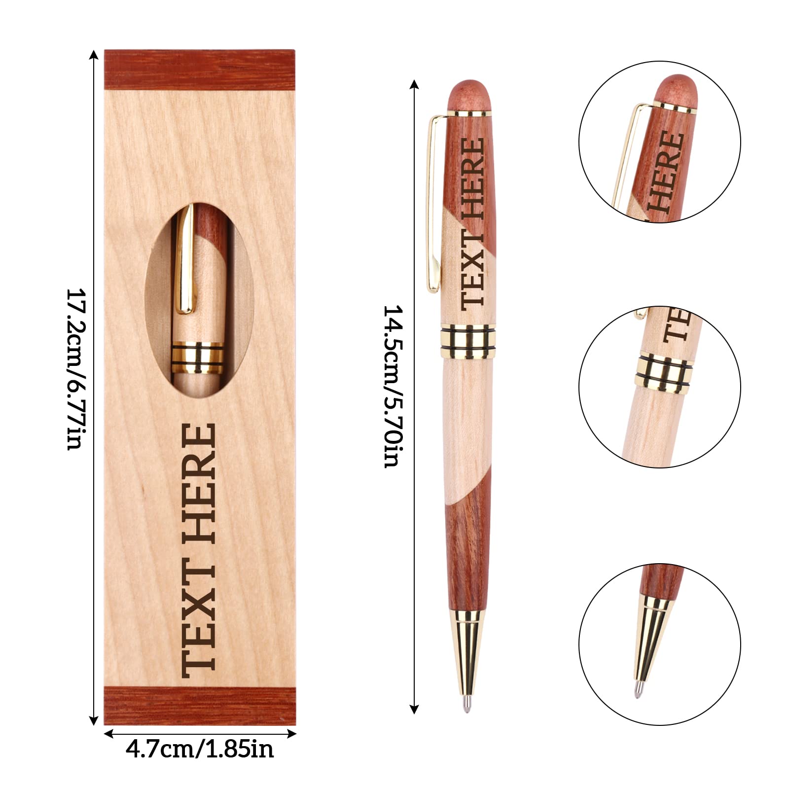 Holz-Kugelschreiber Mit Namensgravur „Christine“ – Inkl. Metall-Geschenkdose, Nachhaltig & Personalisiert