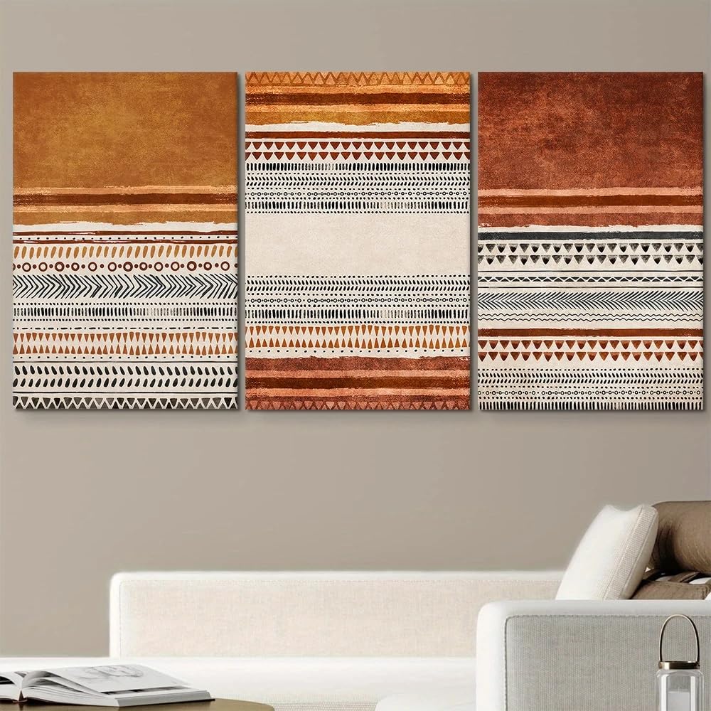 LMYSXAOZ Modern Abstract Geometric Pattern Canvas Prints Decorative Painting Nordic Style Living Room Bedroom Wall Decoration(40x55cm-3Pcs)