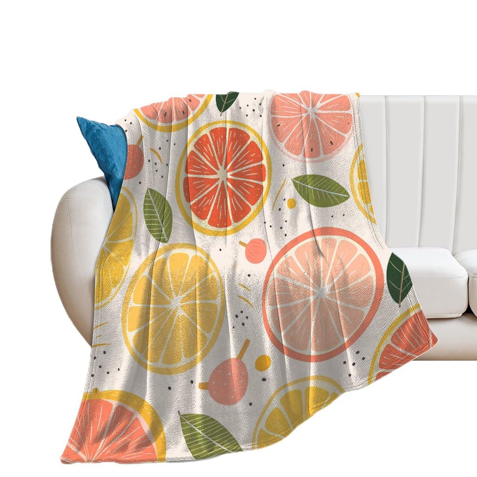 Couverture douce pour femme imprimé fruits | Plaid chaud toutes saisons