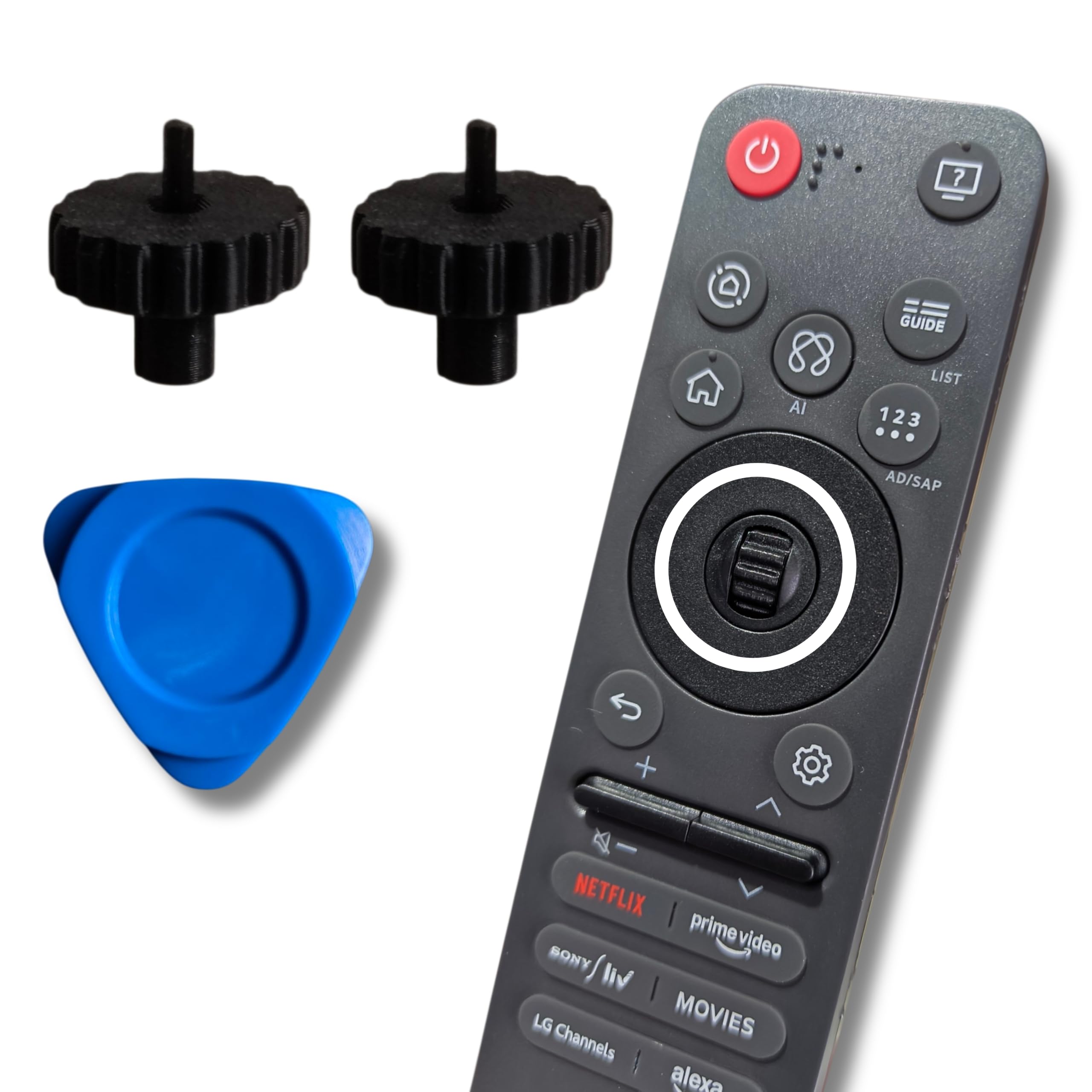 Round Scroll Wheel Replacement Kit Compatible with LG Magic Remote, 2 Round Scroll Button and 1 Prying Tool - Compatible with AN-MR21 | AN-MR22 | AN-MR23 | AN-MR24 remotes | DIY Replacement Kit — Amazon image 7