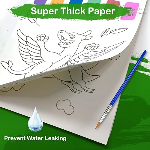 Miniatura 7 de Libro de pintura de acuarela, libros de pintura con agua para niños, pintura para niños pequeños, pintura al agua sin desorden para niños de 1 a 3