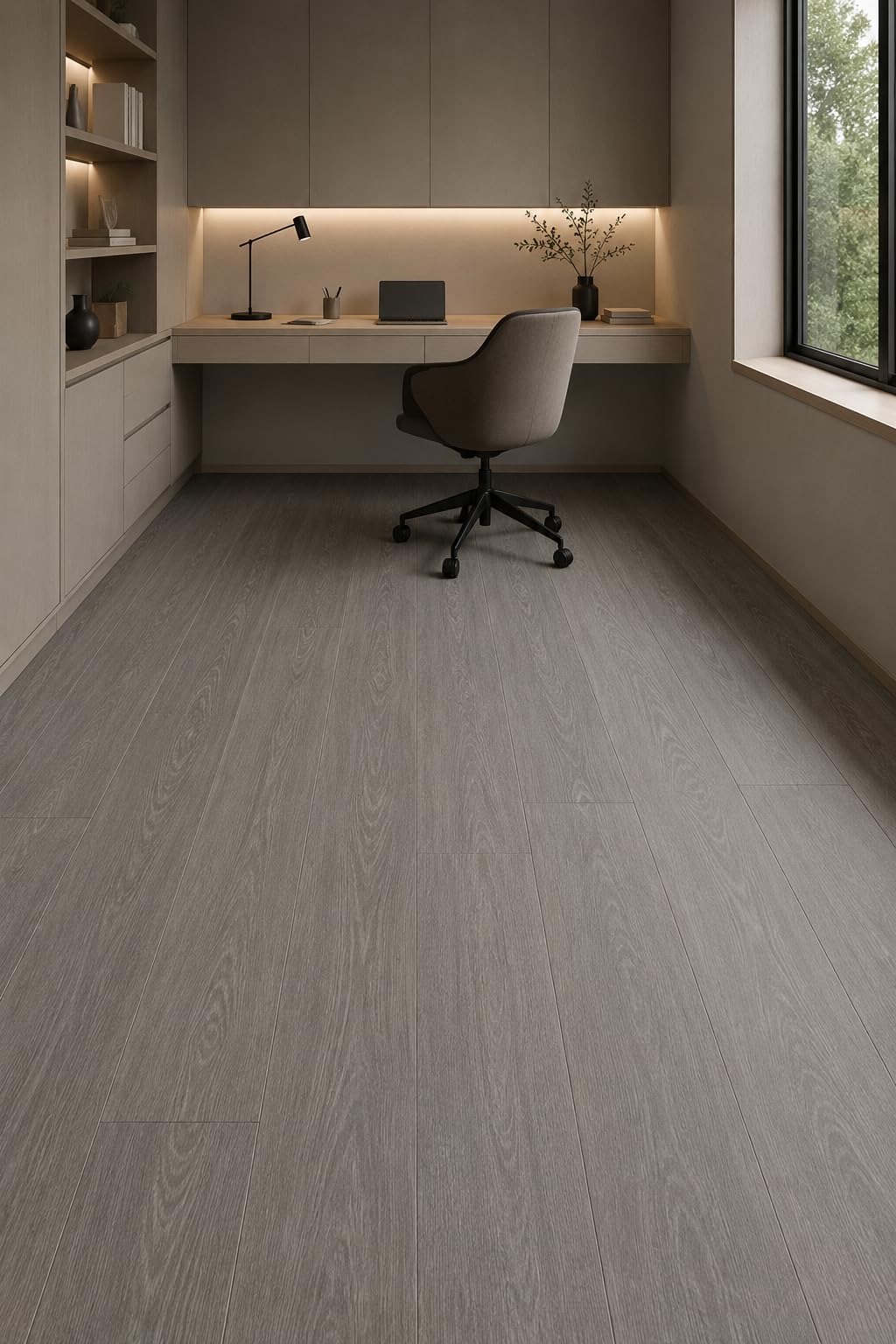 LVT Vinyl Flooring Luxury Click SPC 100% Waterproof Bathroom Kitchen 1.74M Packs (Packet Grey)