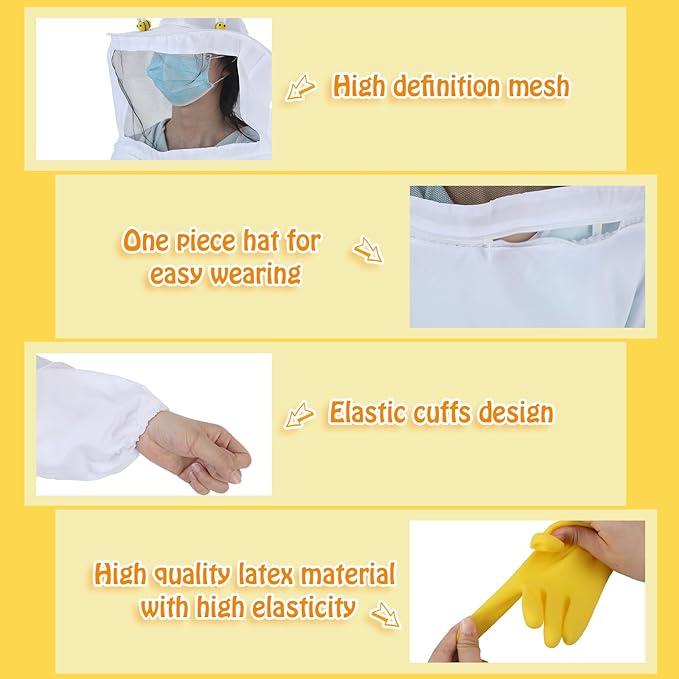 Juego de Apicultura Jiuguva 13 Piezas Chaqueta y Accesorios para Niños miniatura 6