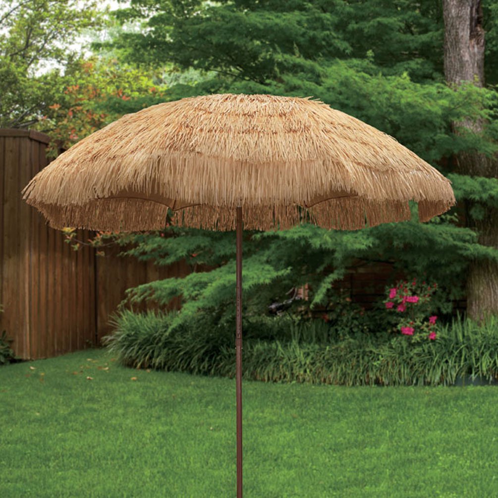 Amazon Com Easygo 6 5 Thatch Patio Tiki Umbrella Tropical Palapa Raffia Tiki Hut Hawaiian Hula Beach Umbrella Garden Outdoor