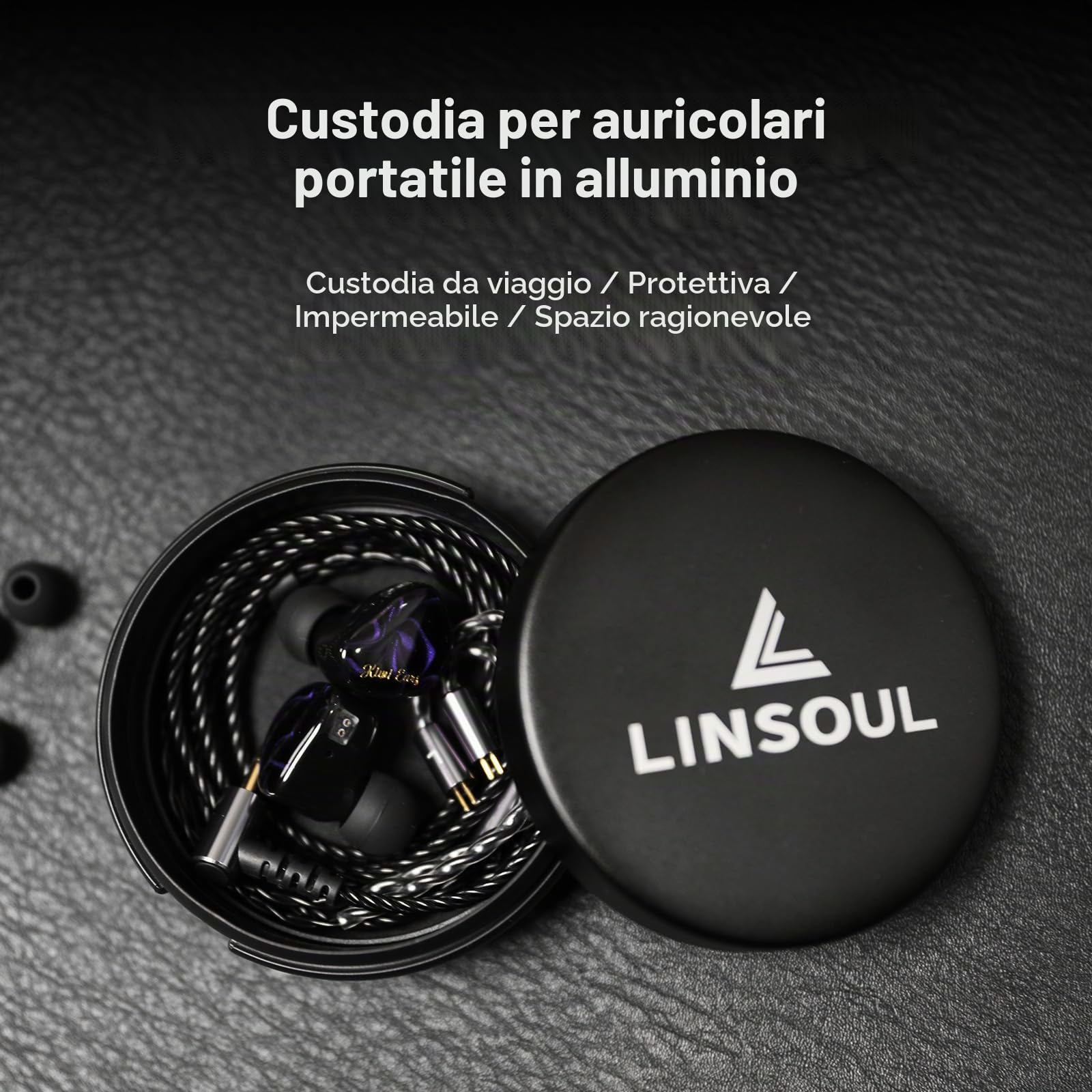 Linsoul Mini custodia portatile in alluminio per auricolari, protettiva, antipolvere, resistente all'acqua, antiurto, per T2/T3/T2PRO, KZ ZS10/ZS10 PRO/AS10/ZSN/ZSN PRO