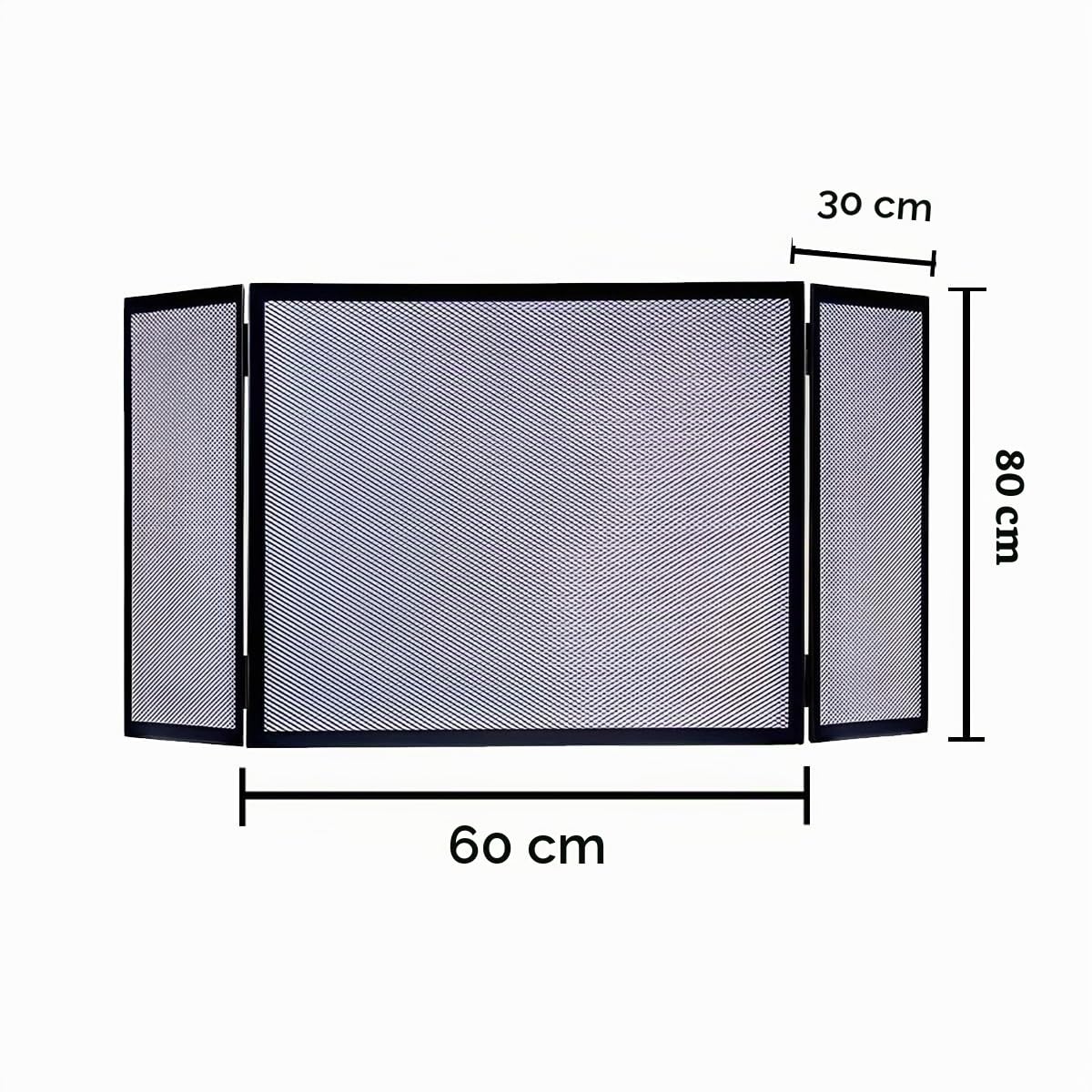 PEGANE Grille de Protection pour cheminée, Grille Pare-feu en Fer forgé Coloris Noir - Hauteur 80 x Longueur 60 x Largeur 30 cm