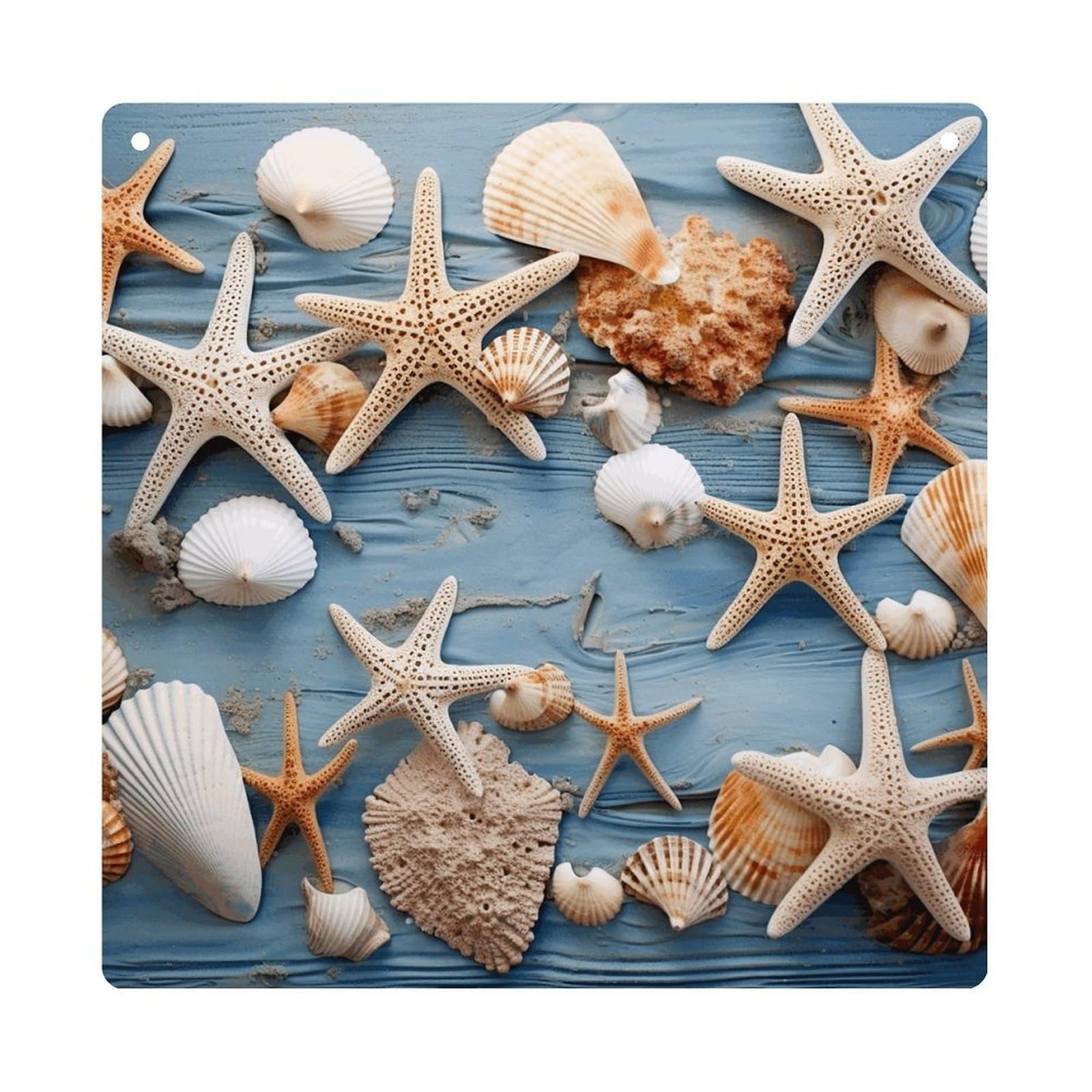 Adfgyerh Style Shell Starfish Pattern Hanging Ornaments Window Hanging Modern Acrylic Decor For Living Room Bedroom Dining Room Hallway Office Wall Decor, 8X8 In