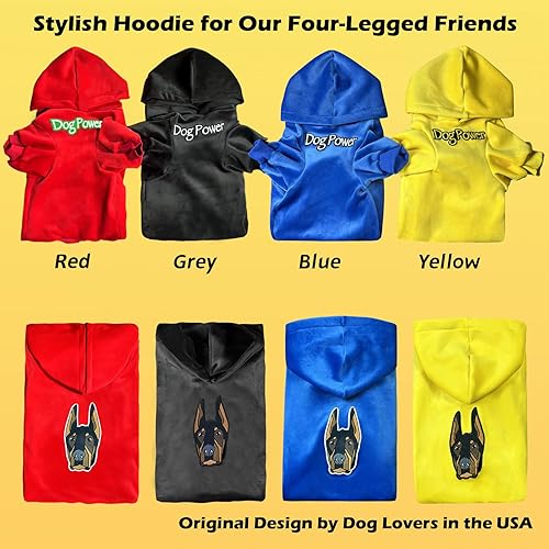 Miniatura 4 de Kai - Sudadera con capucha para perro grande, material de terciopelo, sudadera con capucha para perro mediano, suéter para perro (azul, talla 6XL)