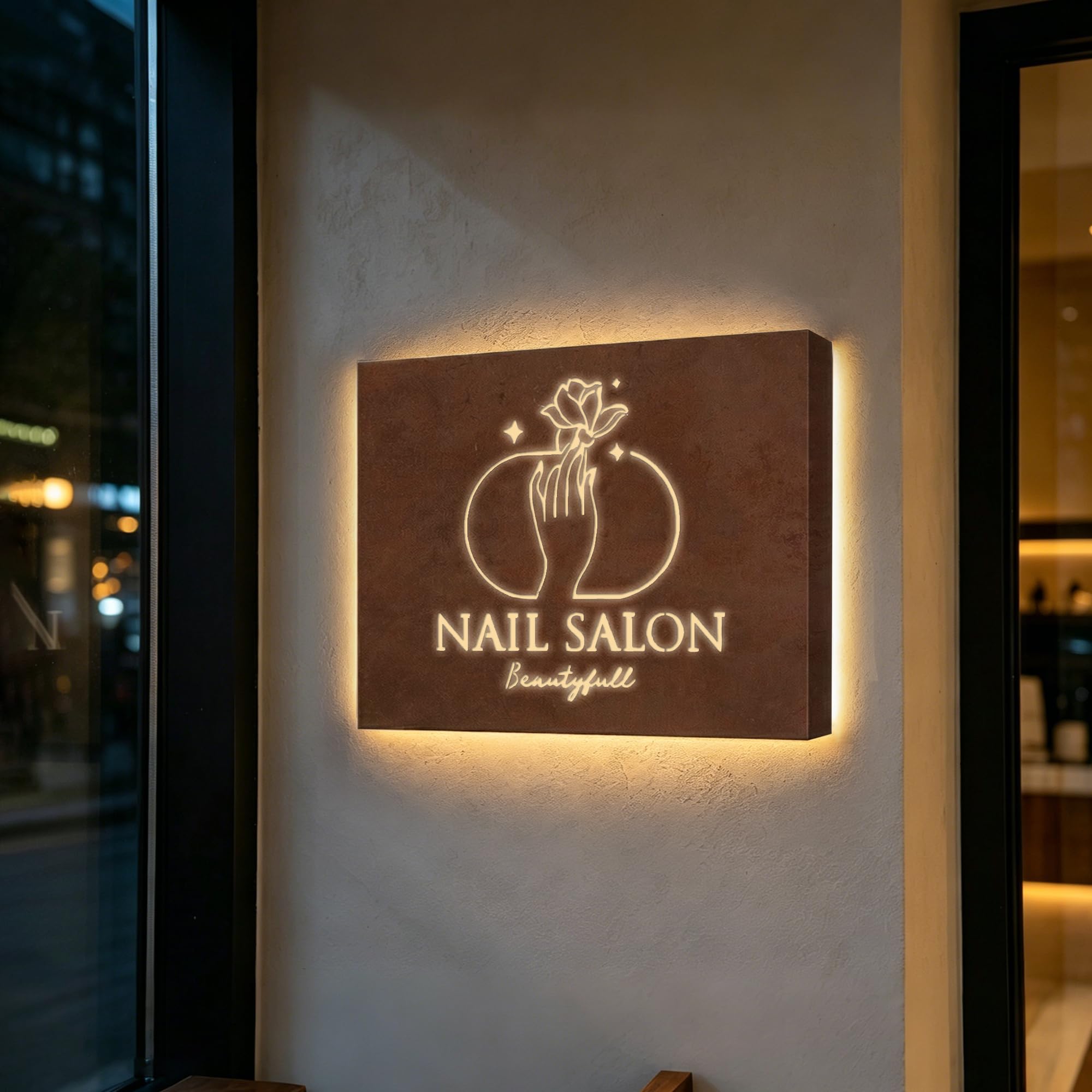 Neonapm Insegna LED con Logo Luminoso Personalizzabile, Corten Ruggine | Disponibile in Diverse Forme e Colori di Luce, Impermeabile, Immagine/Testo Realizzabile, Fornire l'Anteprima & Realshot