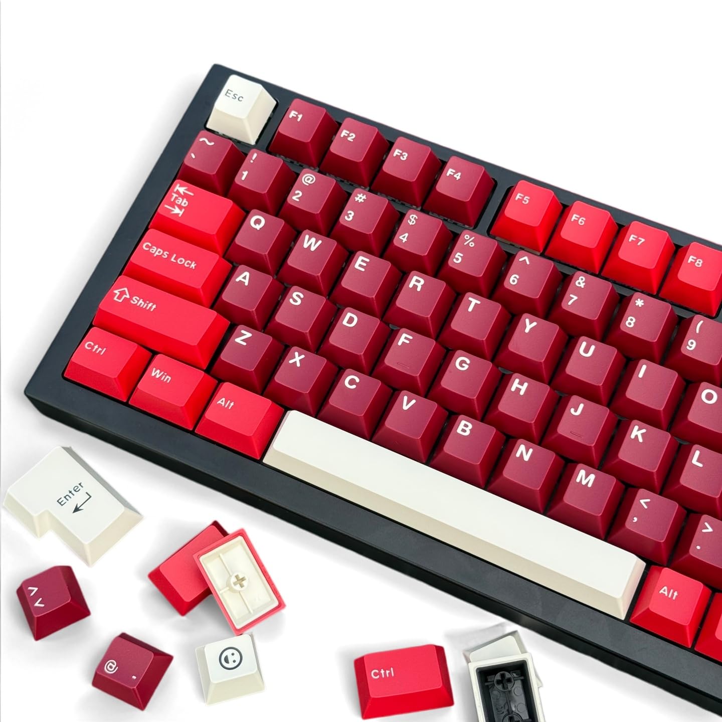 Keycaps PBT 163 Touches Non Lumineuses-compatibles Cherry MX-pour claviers 60% 75% 80% TKL 100%-Gaming Bureau