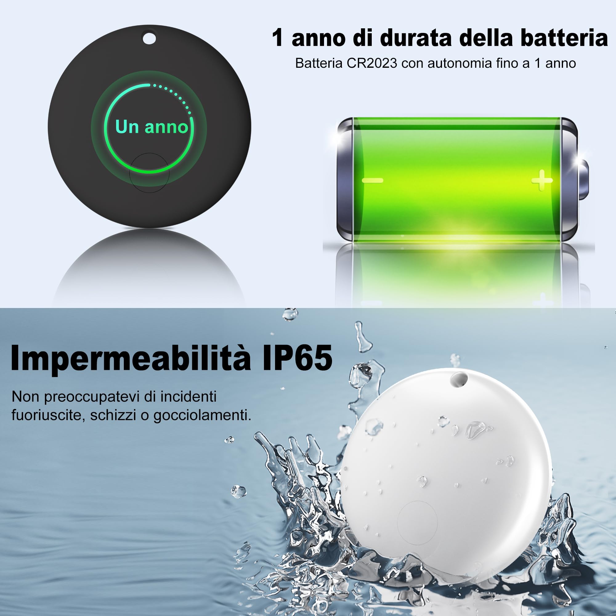 Air Tracker Android Smart Tag Bluetooth Tracker per chiavi bagagli zaini borse nero Confezione da 4