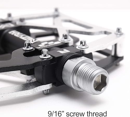 Vista 31 de MZYRH Pedales de bicicleta de montaña, ultrarresistentes, coloridos mecanizados CNC, 9/16 pulgadas, sellados con 3 pedales de rodamiento Rodamientos