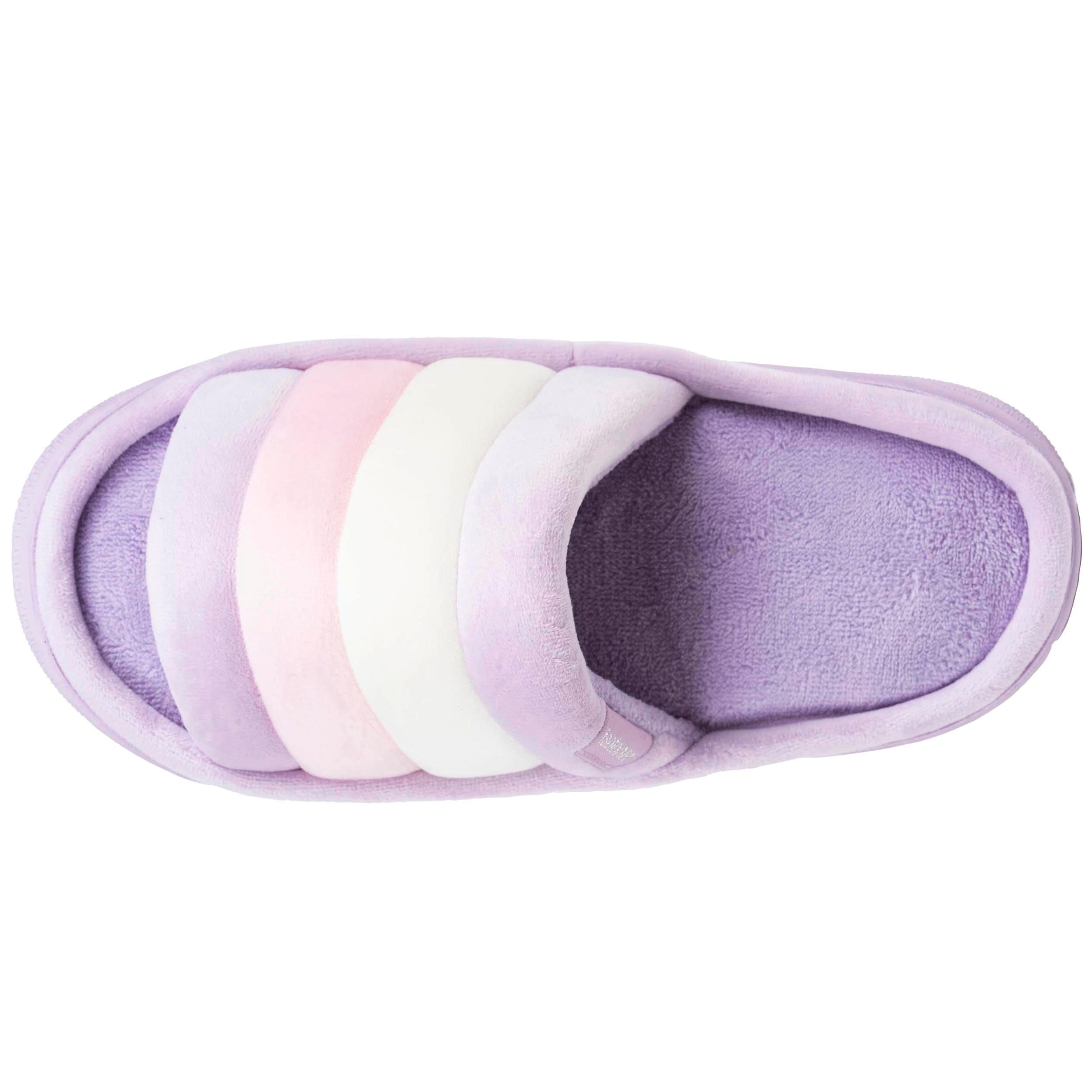Isotoner Chaussons pantoufles Mules ouvertes femme velours semelle bloup xtra confort,