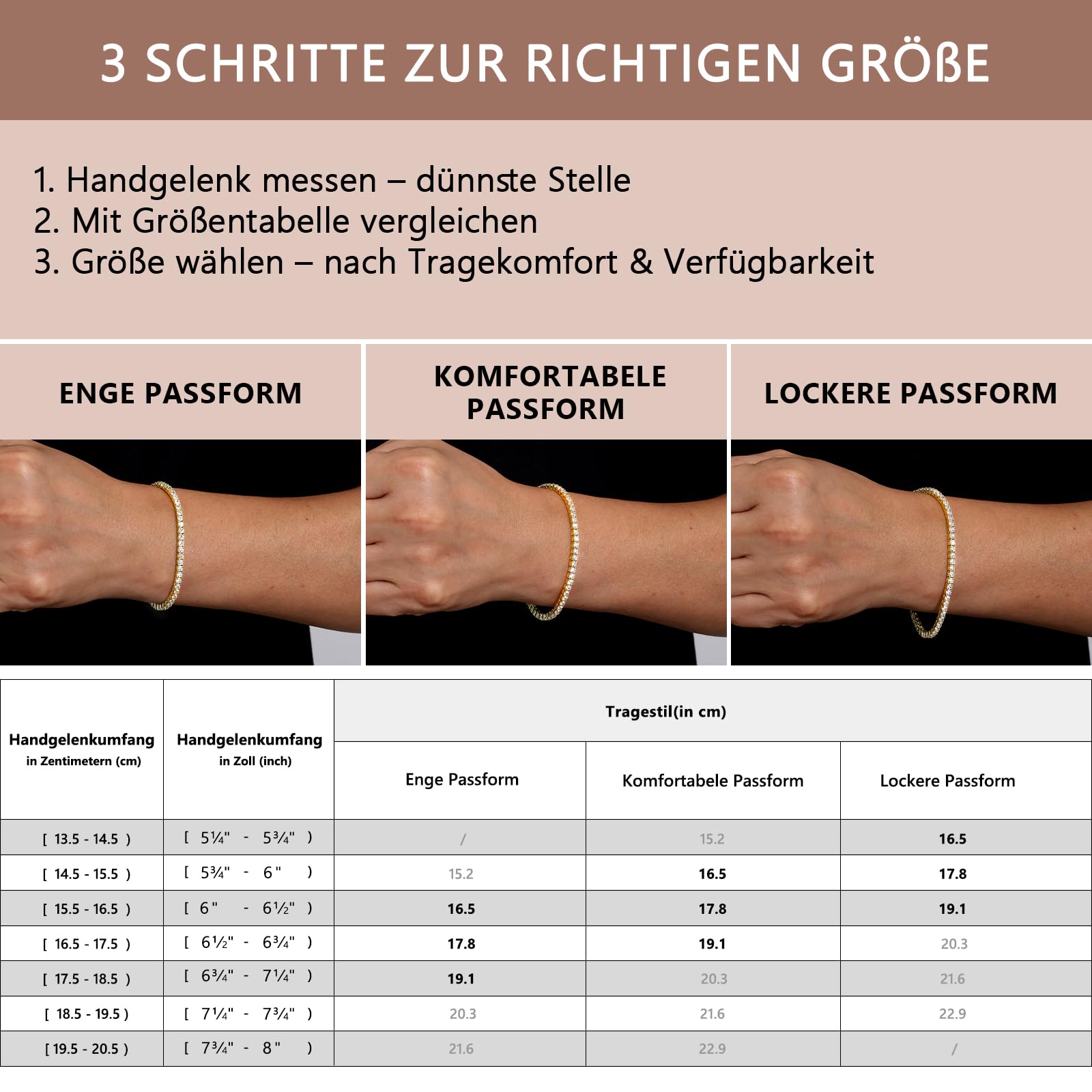 KRKC Tennisarmband für Damen in Silber, Wahlweise 5 mm Breite, 19 cm Länge | Mit funkelnden 5A Zirkonia-Steinen, Geschenk für Weihnachten & Valentinstag für Sie, Frauen, Alltag & Business
