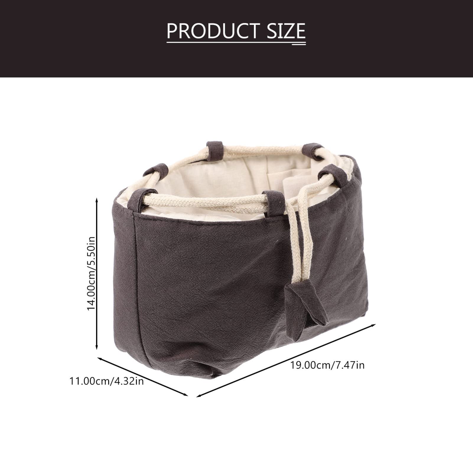 BESTonZON Teaware Storage Bag, Dark Grey, 19x14cm, Drawstring Closure For Travel