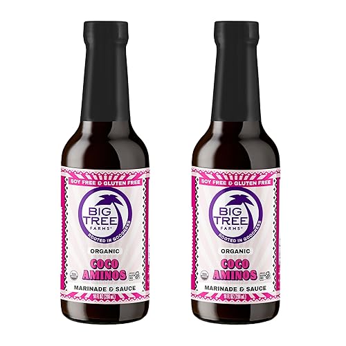 Big Tree Farms Aminos orgánicos de coco  Aminos de coco líquidos, salsa sin soja, baja en sodio, alternativa a la soja, sin gluten, kosher, umami