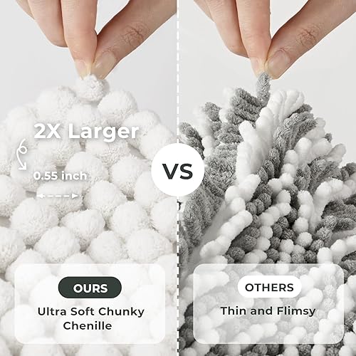 Miniatura 3 de FRESHMINT Alfombra de baño de felpilla gruesa, 24 x 36 pulgadas, antideslizante, decoración de baño suave, bonita alfombra de ducha, absorbente de