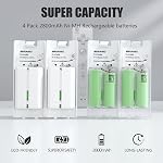 4-in-1 Charging Station for Wii&Wii U Remote Controller,Charger with 4 Rechargeable Battery Packs (4 Port Charging Station+4 pcs 2800mAh Replacement Batteries+USB Cable),Remote Not Included
