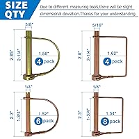 Vista 2 de 22 pasadores de bloqueo de eje de 1/4, 5/16 y 3/8 pulgadas de diámetro en 2 formas de cuadrado y arco, pasador de enganche de remolque resistente