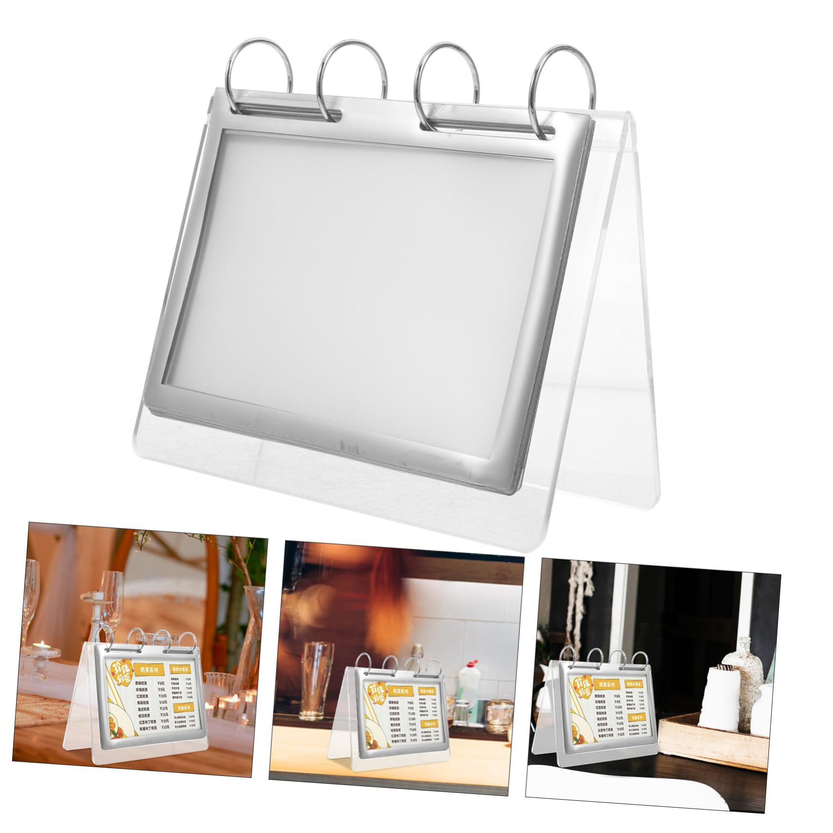 EXCEART 5piezas Soporte De Menú Vertical De Transparente Para Mesa Exhibidor De Carteles Para Restaurantes y Tiendas Para Publicidad y Presentación De Menús