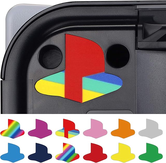 PlayVital Custom Vinyl Decal Skins for ps5 Console, Logo Underlay Sticker for ps5 9 Colors & 3 Classic Retro Styles